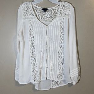 American Eagle Lacy Button Top